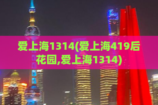 爱上海1314(爱上海419后花园,爱上海1314)